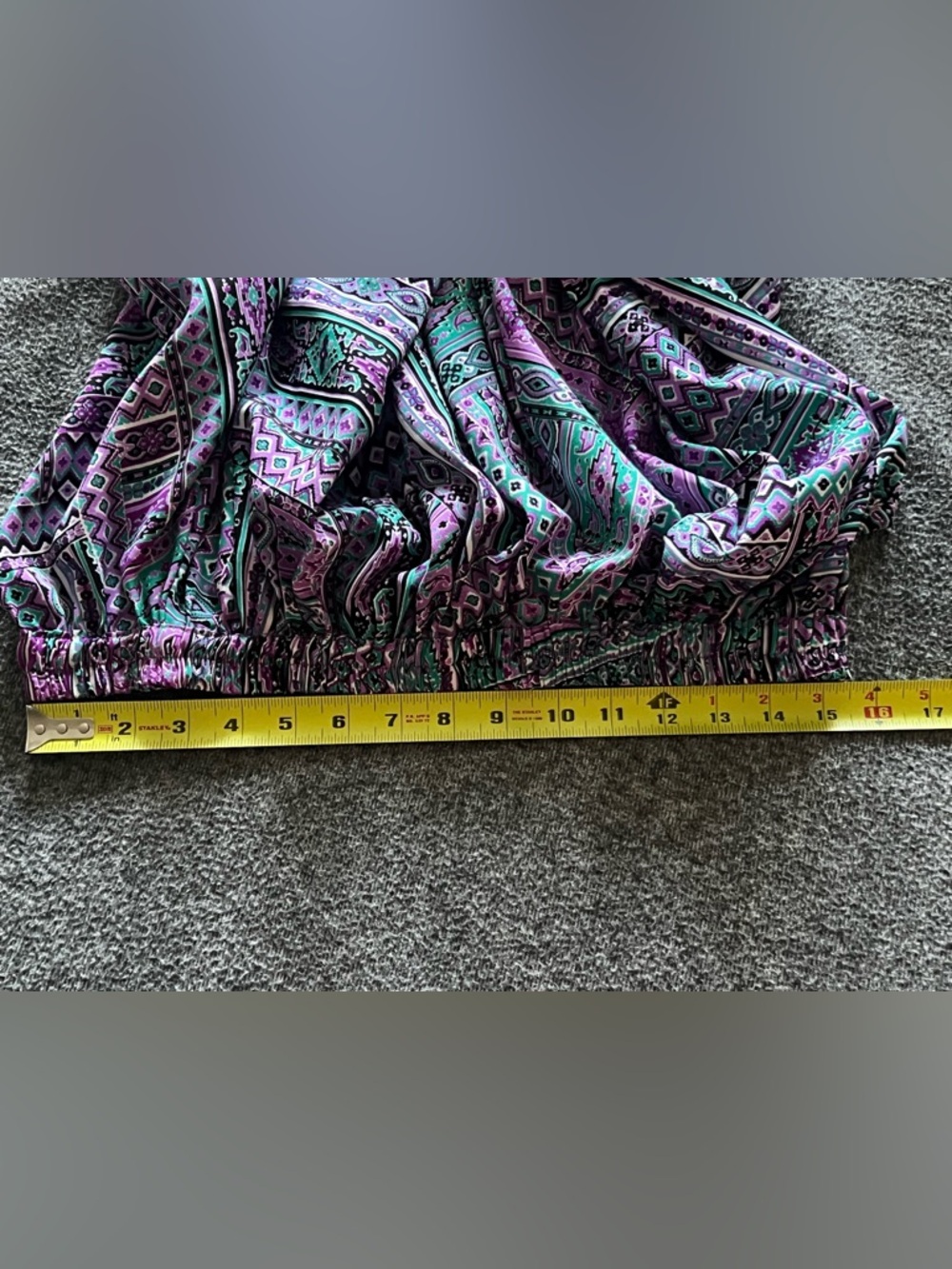 Bohemian Purple & Teal Patchwork Peasant Indie Sleeze Patterned Maxi Skirt 1X - Picture 5 of 5